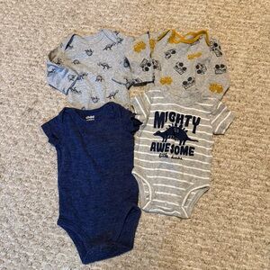 Child of Mine Gray and Navy Bodysuit Set 3-6 months